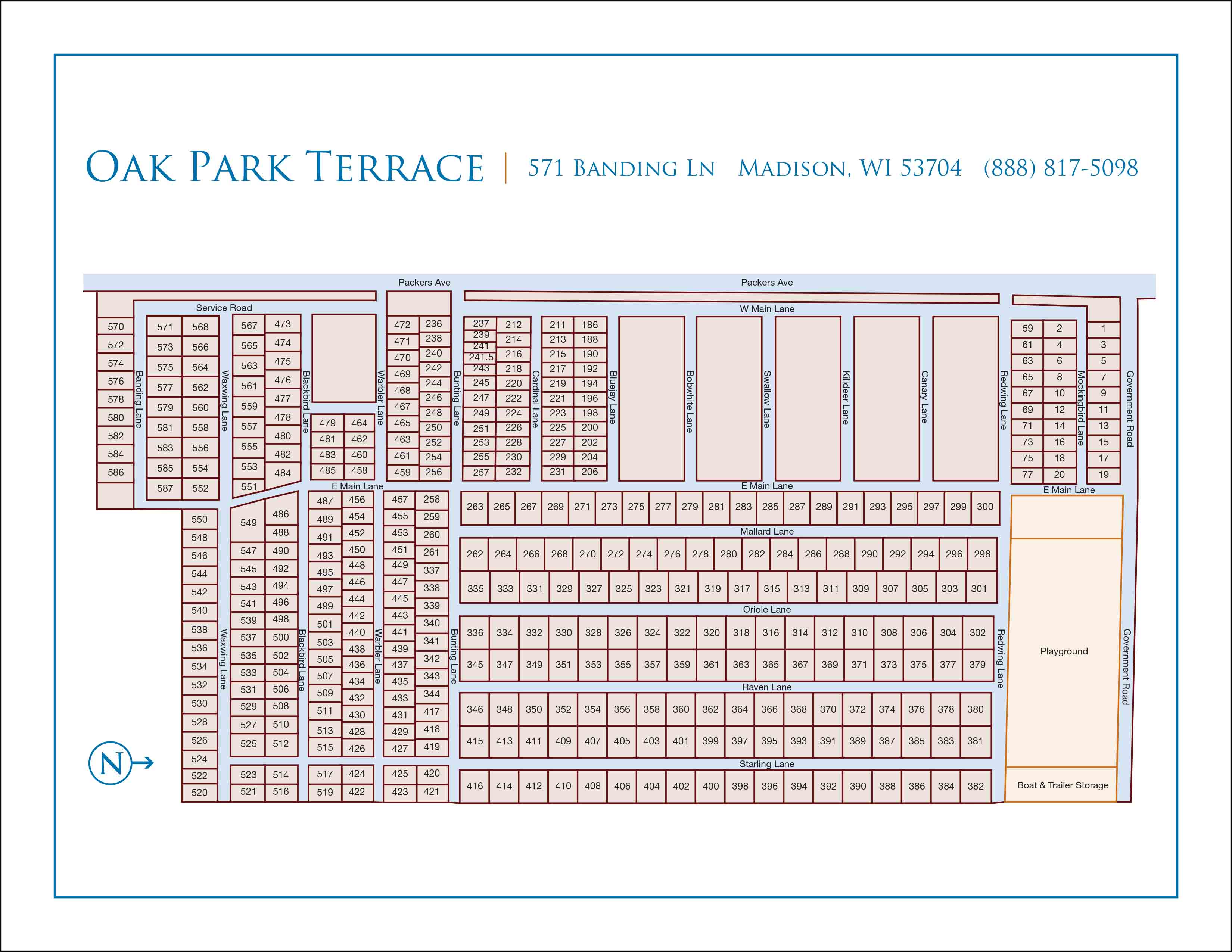 Oak Park Terrace site map